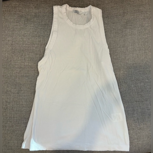 Women’s Ribbed Reitmens Small White Tank - Picture 1 of 2